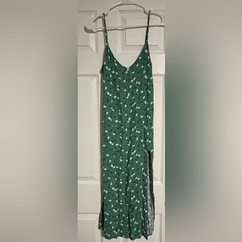 Reformation Green Floral Midi Slip Dress - Picture 3 of 5